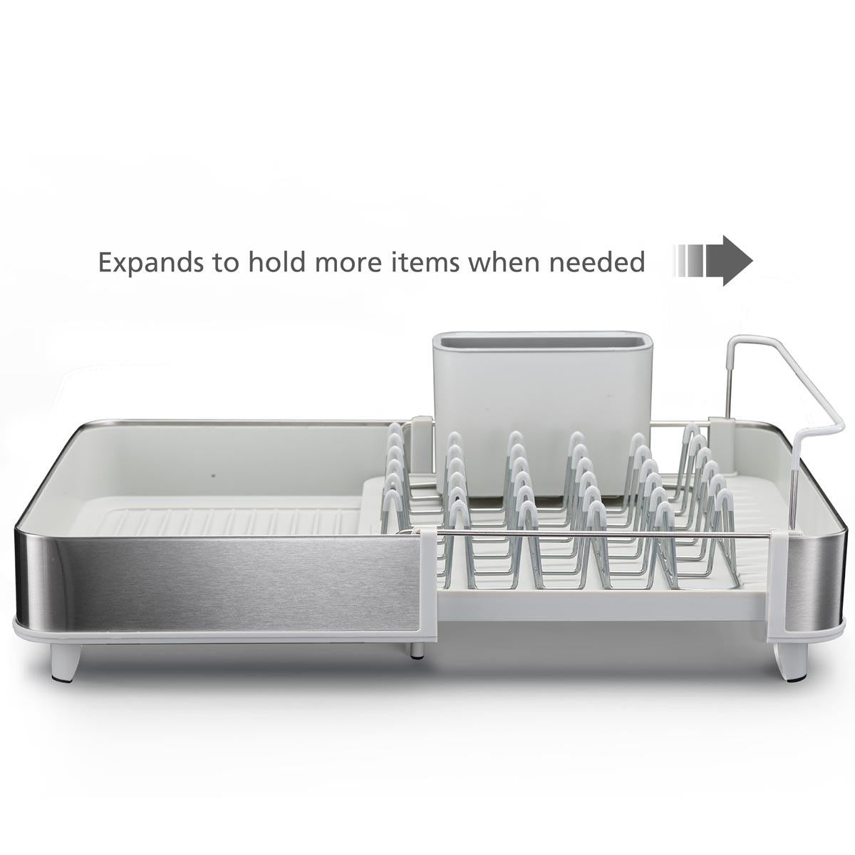 Joseph Joseph Extend Steel Light Stone Expandable Dish Rack function