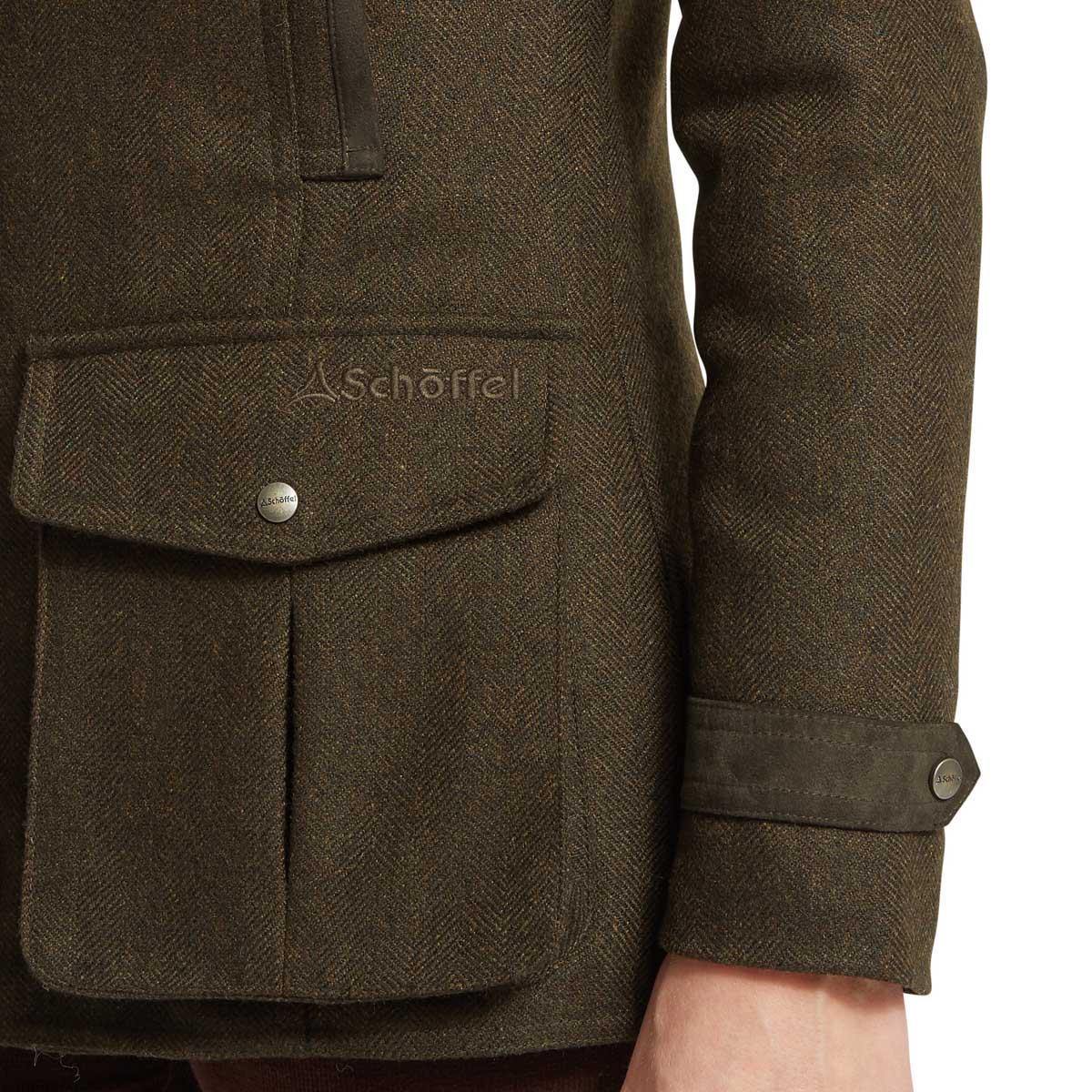 Dark Loden Herr Schoffel Womens Murra Tweed Coat Pocket