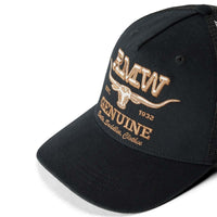 Worker Black R.M. Williams Genuine Longhorn Trucker Cap side
