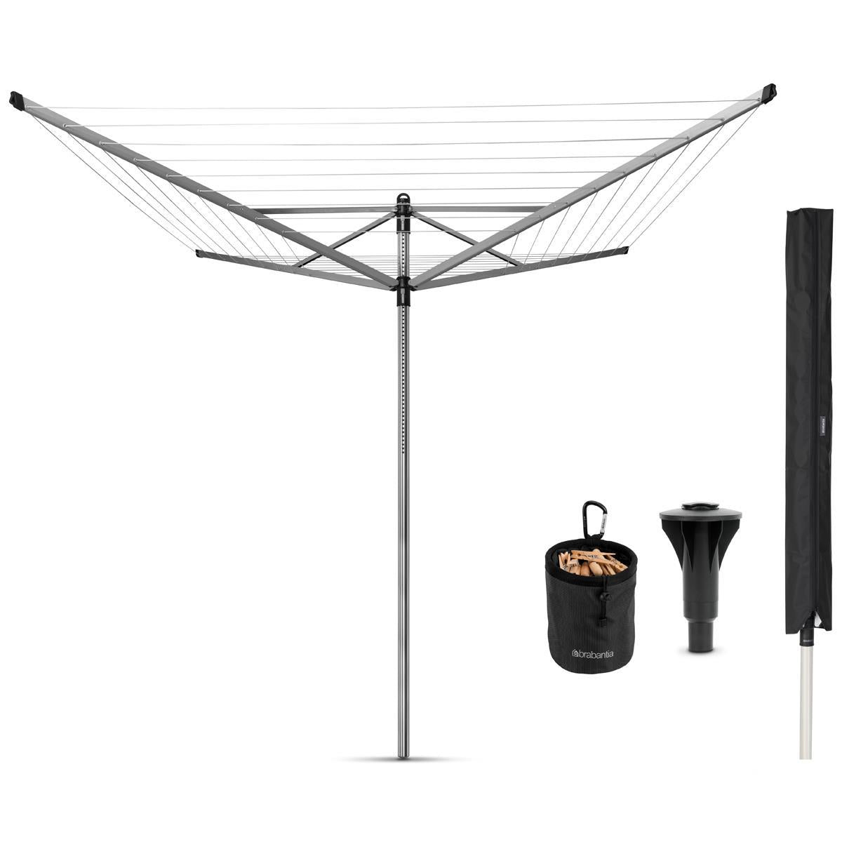50m Brabantia Rotary Lift-O-Matic Advance With Cover And Peg Bag