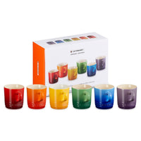 Le Creuset Stoneware Set of 6 Rainbow Cappuccino Mugs