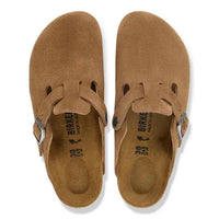 Dark Tea Birkenstock Boston Suede Leather Clogs Top