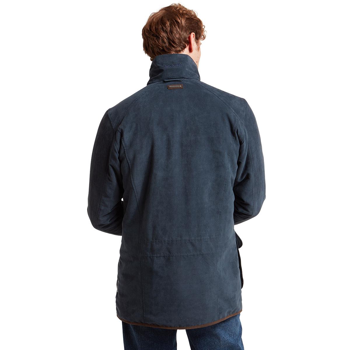 True navy Schoffel Mens Oundle Country Coat full back