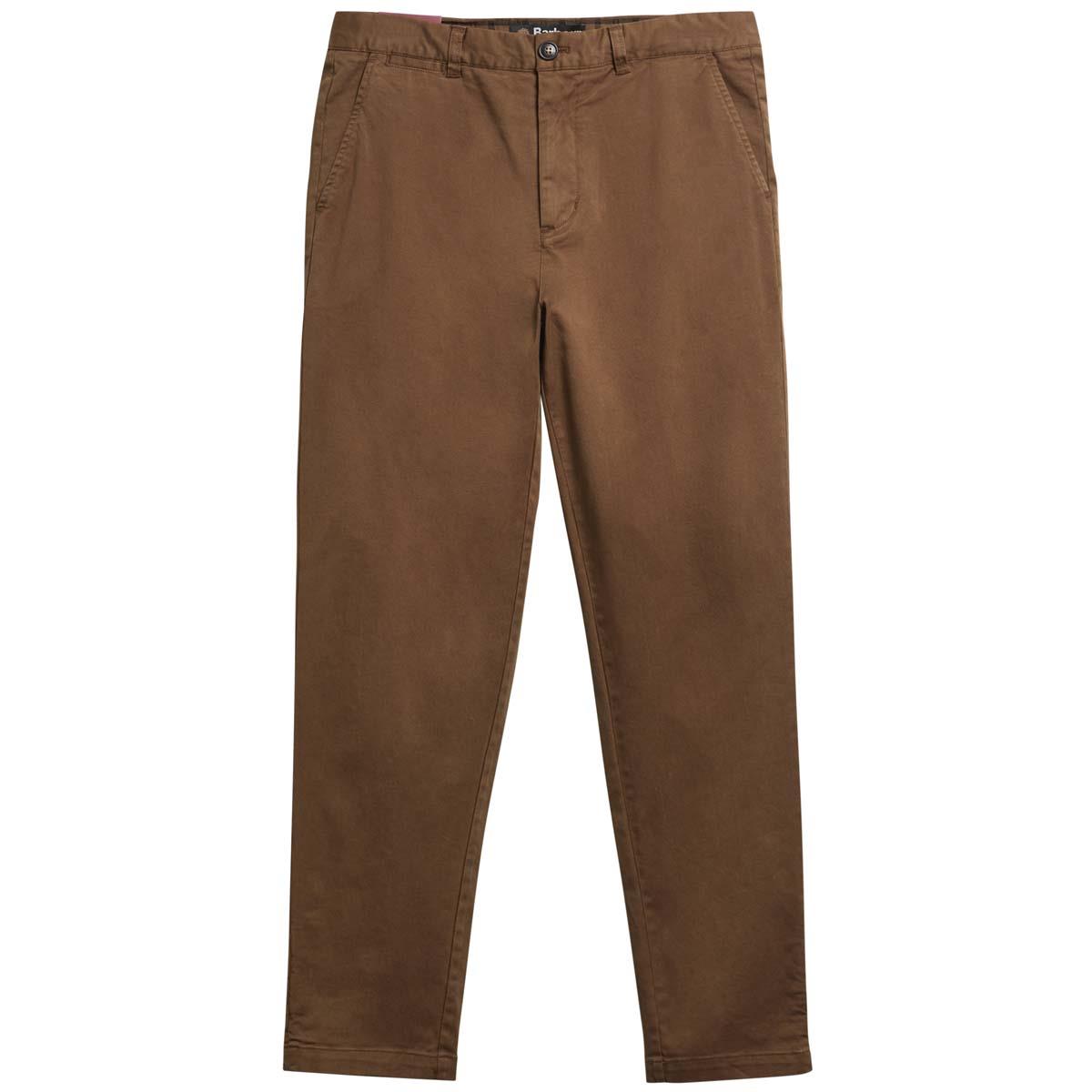 DARK SAND Barbour Mens Washed Stretch Twill Tailored Fit Trouser