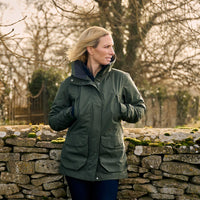Deep Green Musto Womens Outdoor Country Fenland Stretch Waterproof Coat Lifestyle