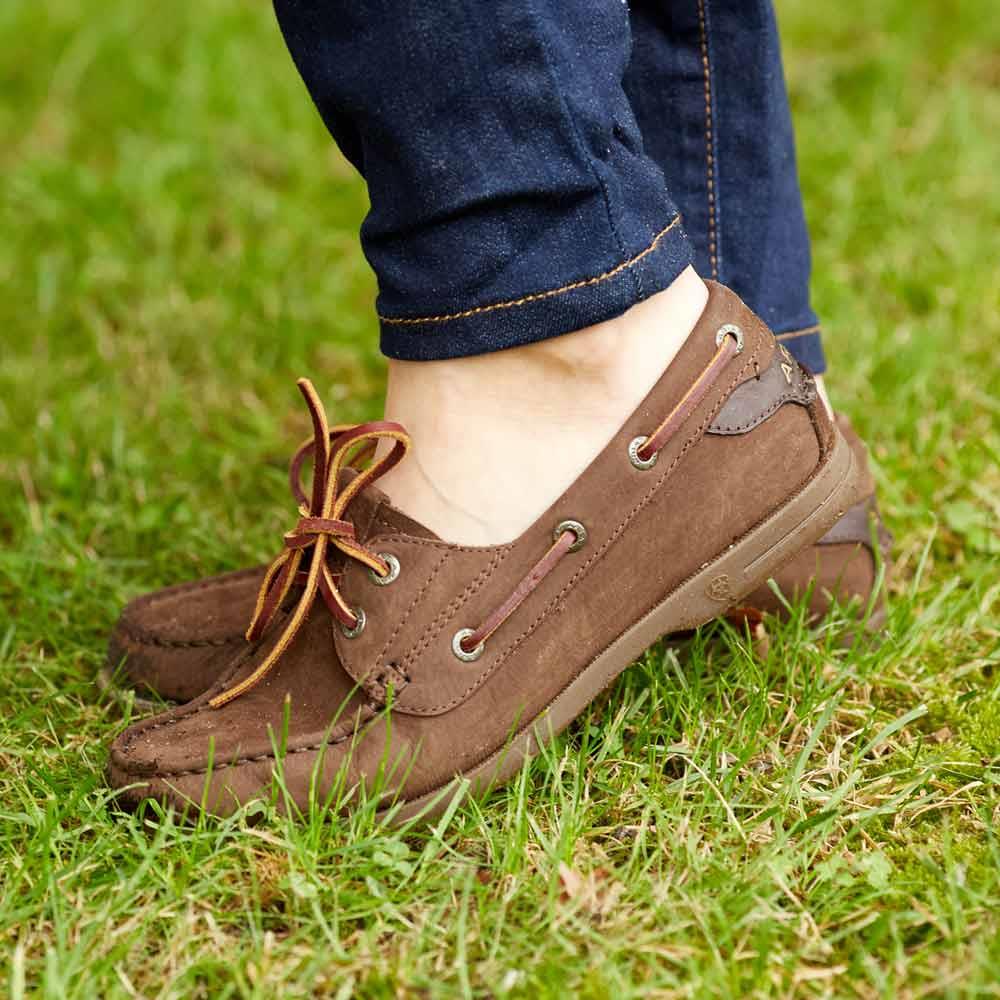 Chocolate Ariat Womens Antigua Boat Shoes Lifestyle