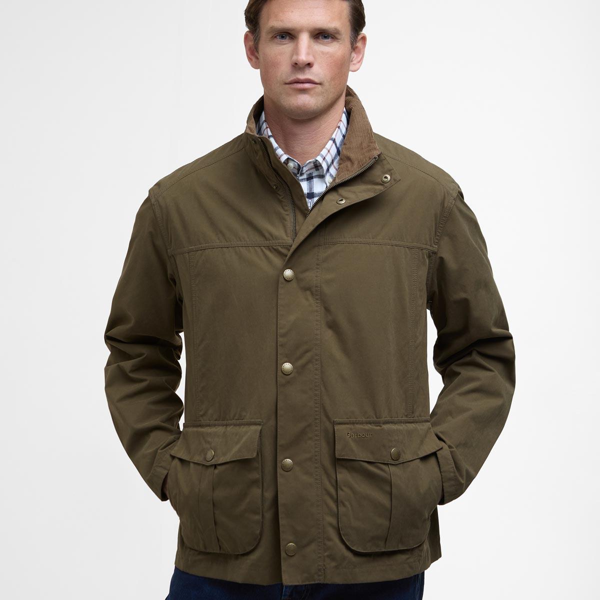Dark Sand Barbour Mens Sander Casual Jacket Front