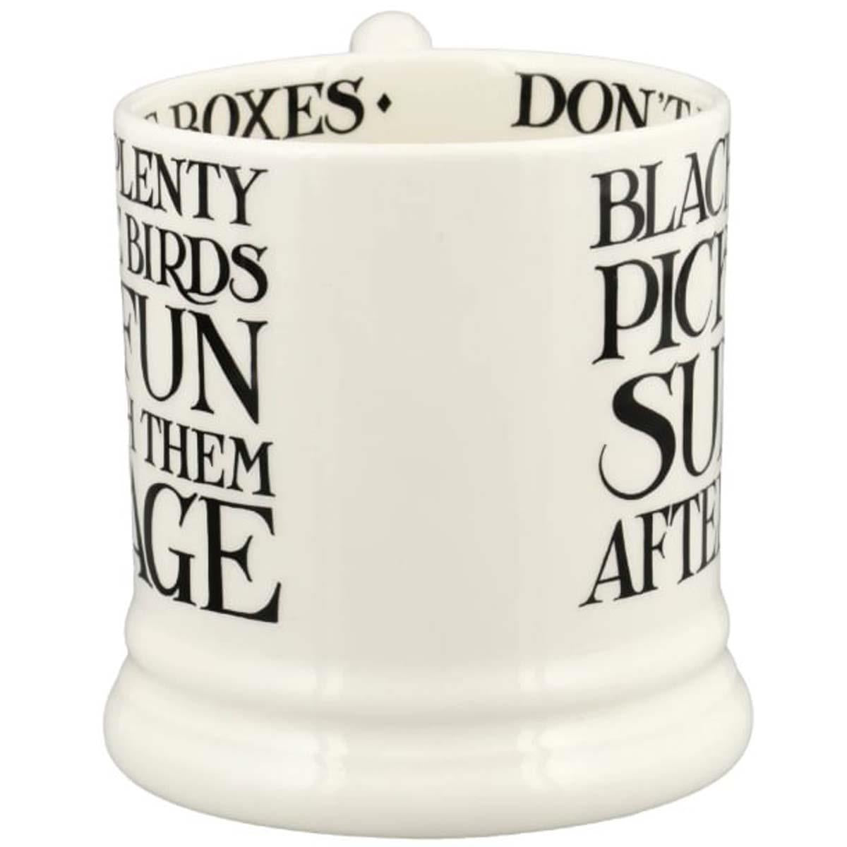 Emma Bridgewater Black Toast Blackberry Half Pint Mug Side