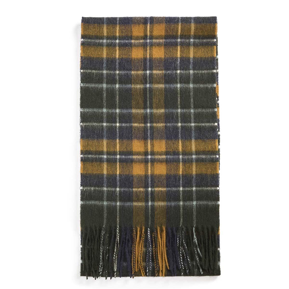 Forest/Bronze Brown Barbour Unisex New Check Tartan Scarf