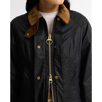 Navy/Birchwood Barbour Womens Icons Beadnell Wax Jacket ZIP