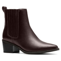 Brown Leather Clarks Womens Morzine Top Chelsea Boots