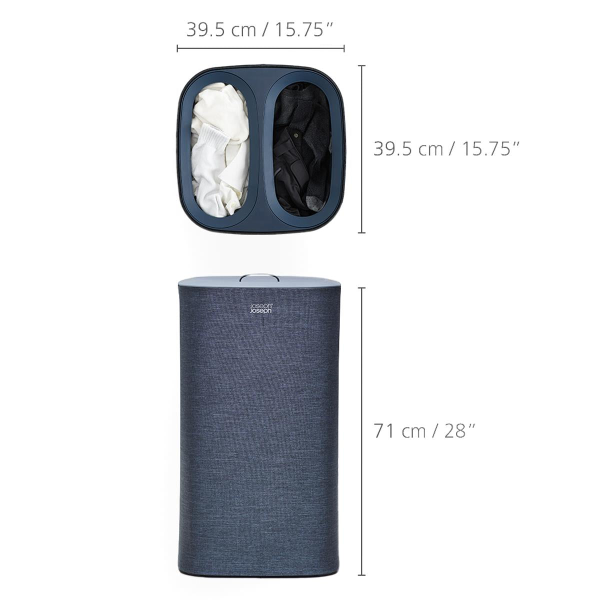 Joseph Joseph Tota 60-Litre Laundry Separation Basket dimensions