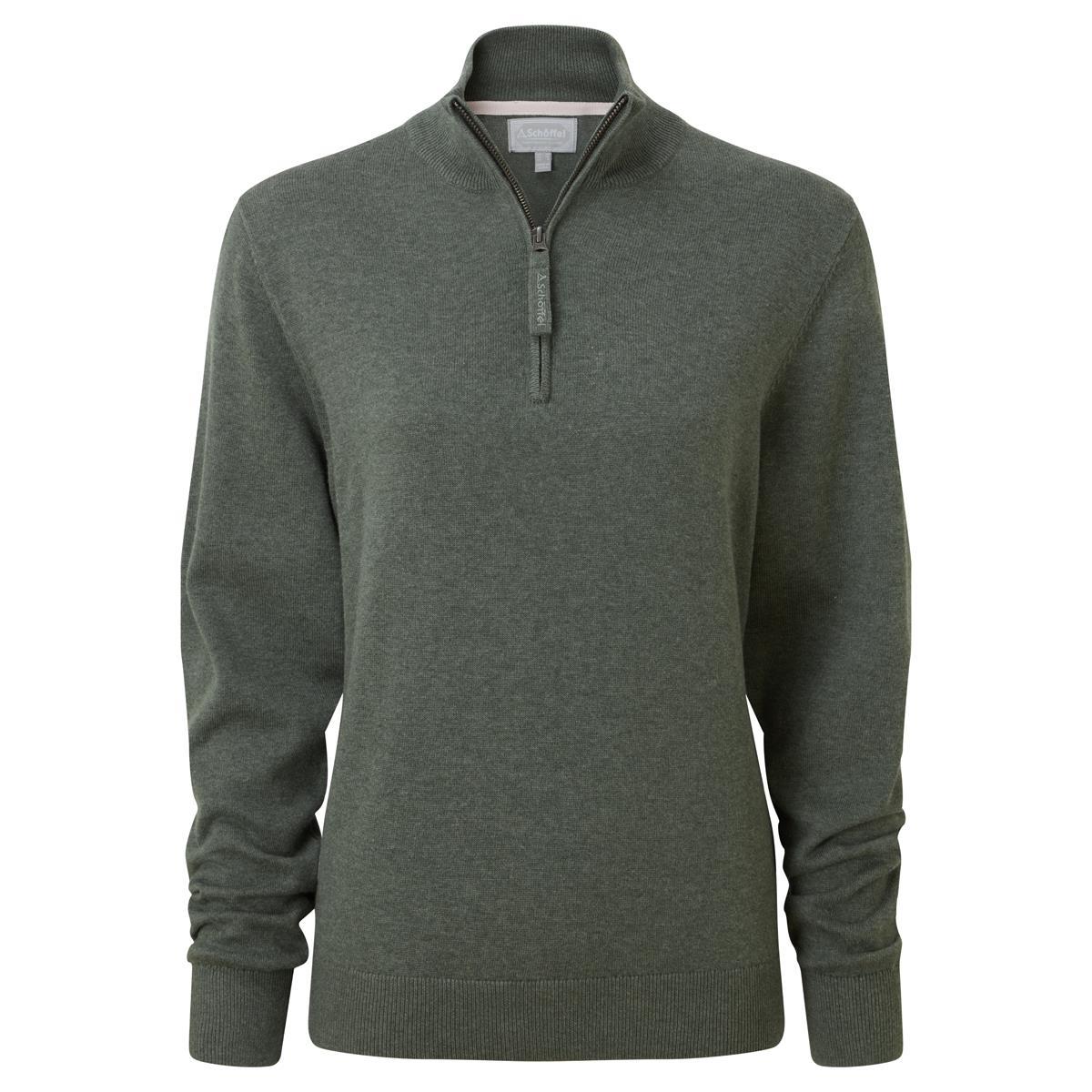 Country Green Schoffel Womens Polperro Pima 1/4 Zip Jumper
