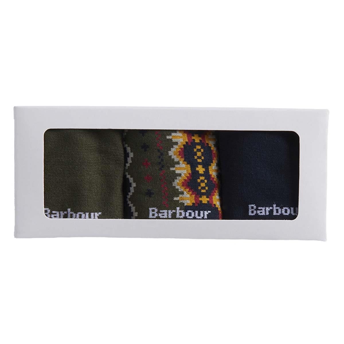 Classic Tartan Barbour Mens Case Fair Isle Sock Gift Box
