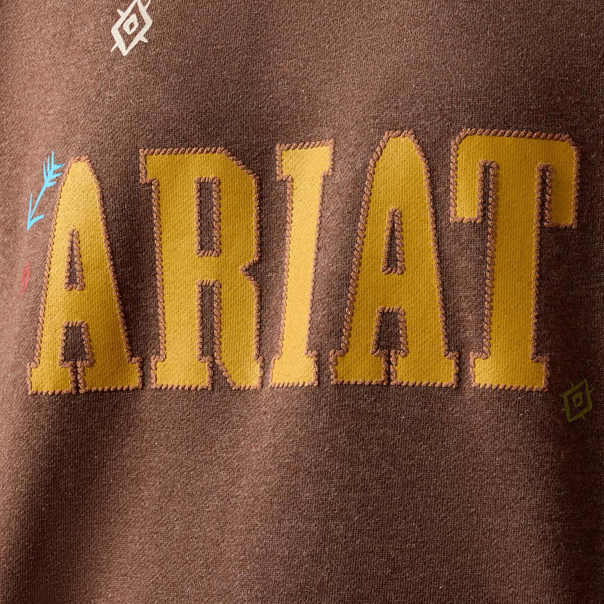 Chicory Coffee Heather Ariat Womens Essential Crew Sweatshirt Detail
