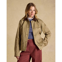 Tan Brown Joules Womens Barn Jacket On Model