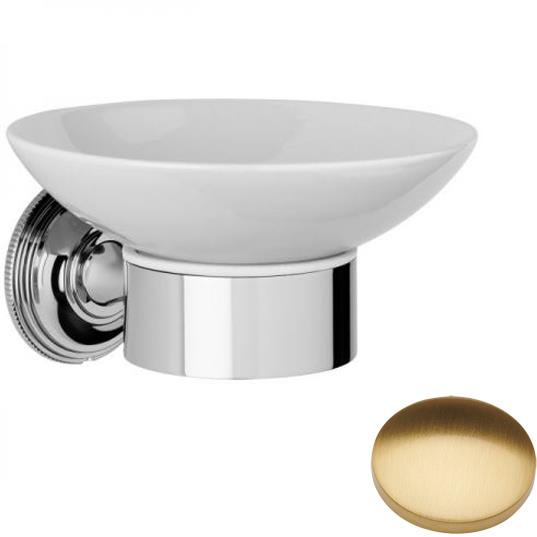 Brushed Gold Gloss Samuel Heath Style Moderne Soap Holder White Ceramic N6634W