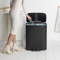 Matt Black Brabantia Bo Pedal Bin 2x30 Litre Lifestyle