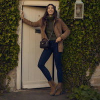 Chocolate Suede Fairfax & Favor Womens Heeled Boudica Boot Lifestyle