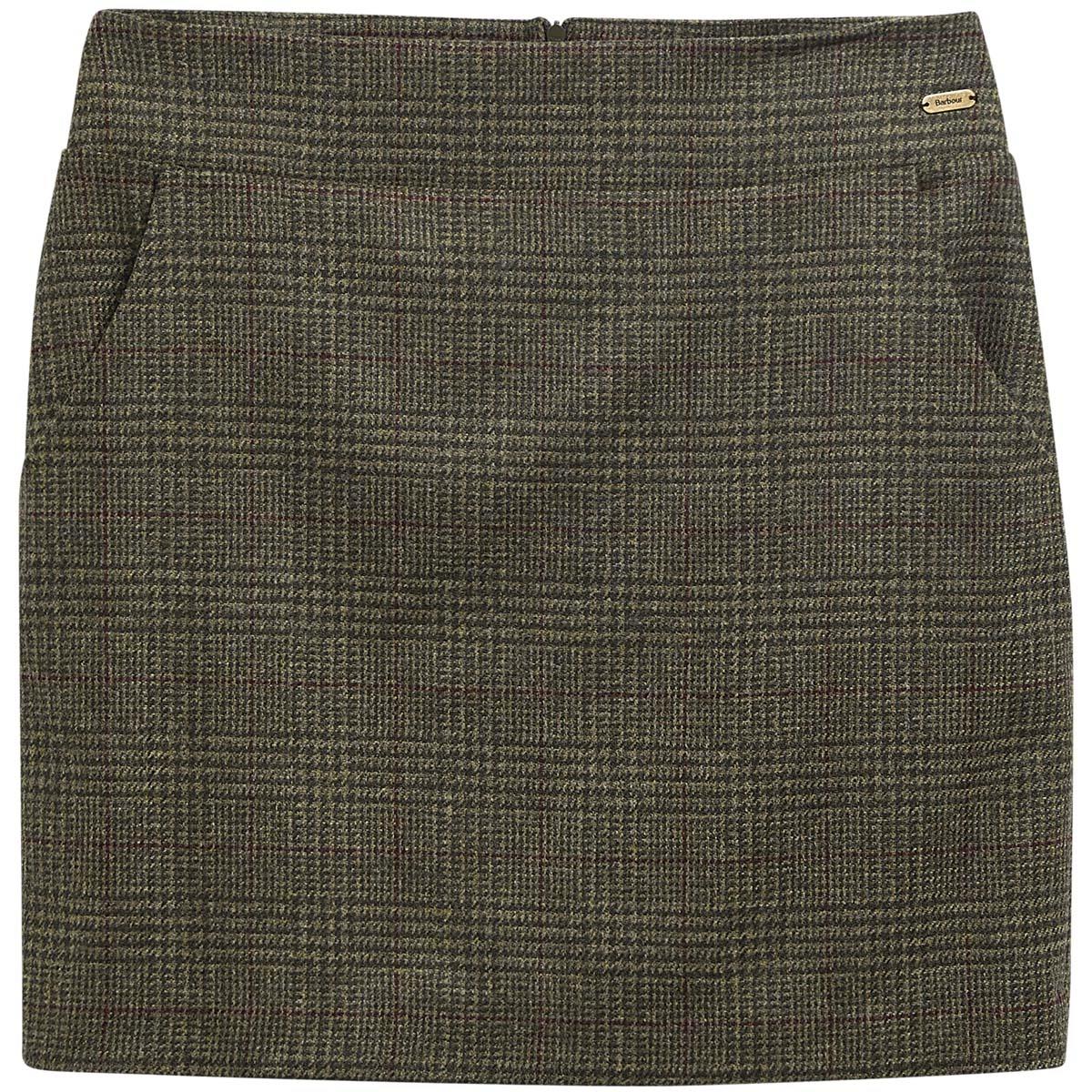 Olive Prince Of Wales Barbour Womens Browning Skirt