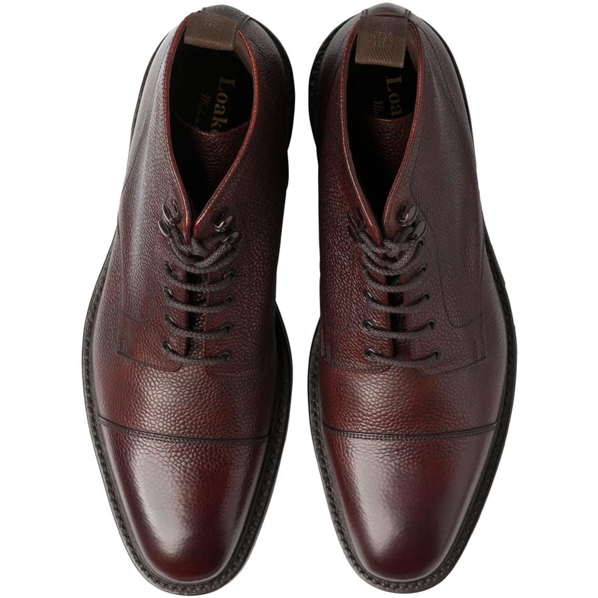 Oxblood Grain Loake Mens Roehampton Boots Top