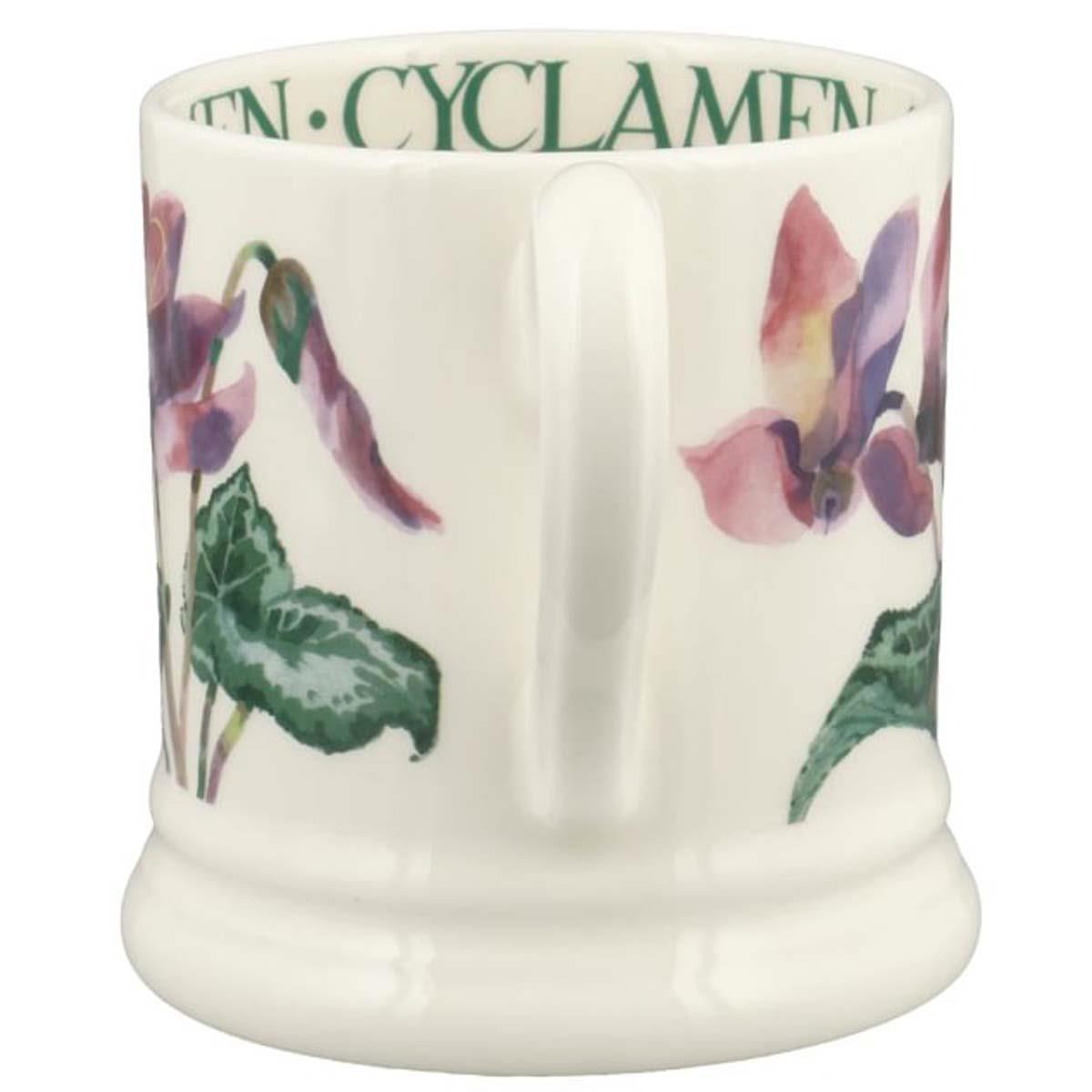 Emma Bridgewater Flowers Cyclamen Half Pint Mug Handle