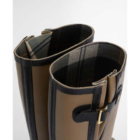Military Brown/Black Barbour Womens Leighton Tall Welly Lining
