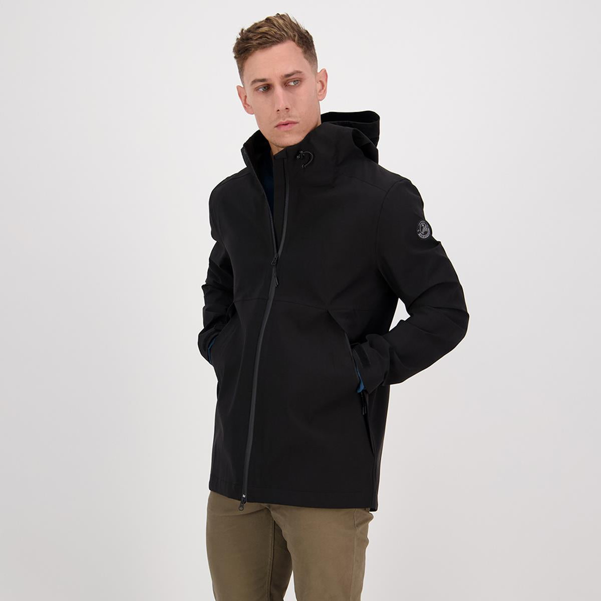 Black Swanndri Mens Swanson Rain Jacket