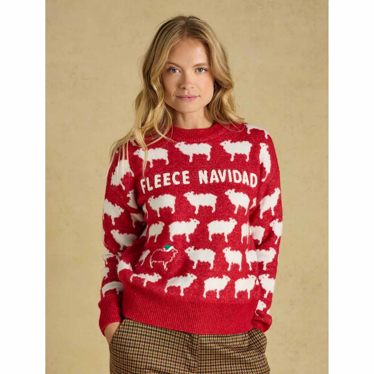 Joules Womens Fleece Navidad Christmas Jumper