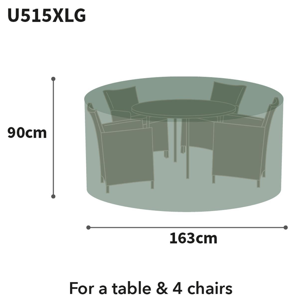 Bosmere Ultimate Protector Round Patio Set Cover 4 Seat Charcoal U515XLC