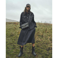Black Barbour Womens Rosa Leather Crossbody Bag Lifestlye