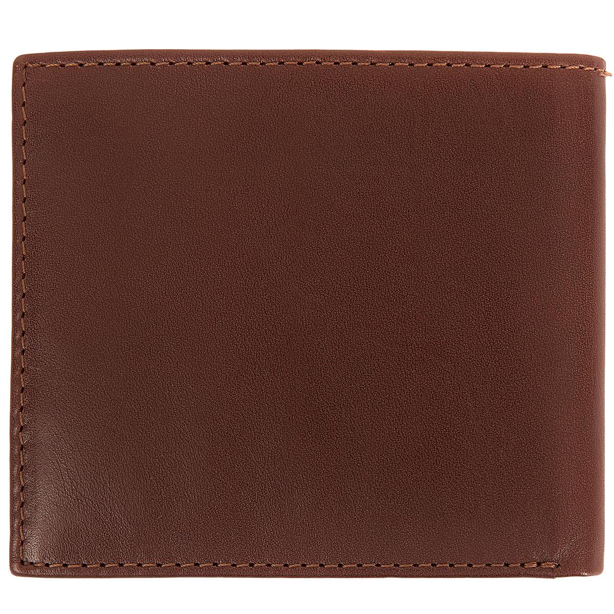Brown/Classic Tartan Barbour Mens Colwell Leather Billfold Wallet Back