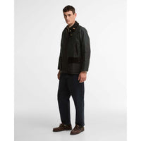 SAGE Barbour Mens Icons Patch Bedale Wax Jacket ON MODEL
