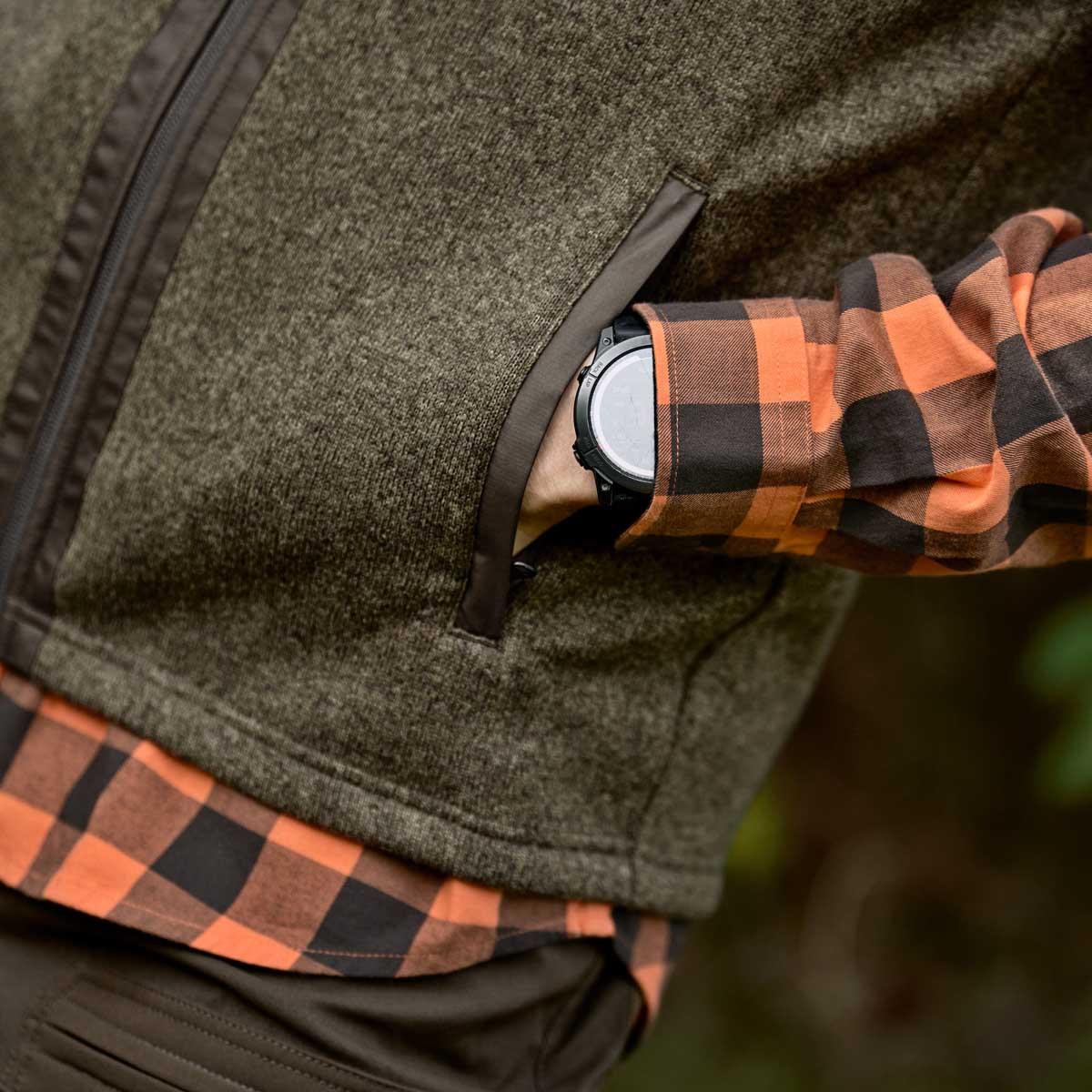Willow Green/Shadow Brown Harkila Kalix Fleece Waistcoat Pockets