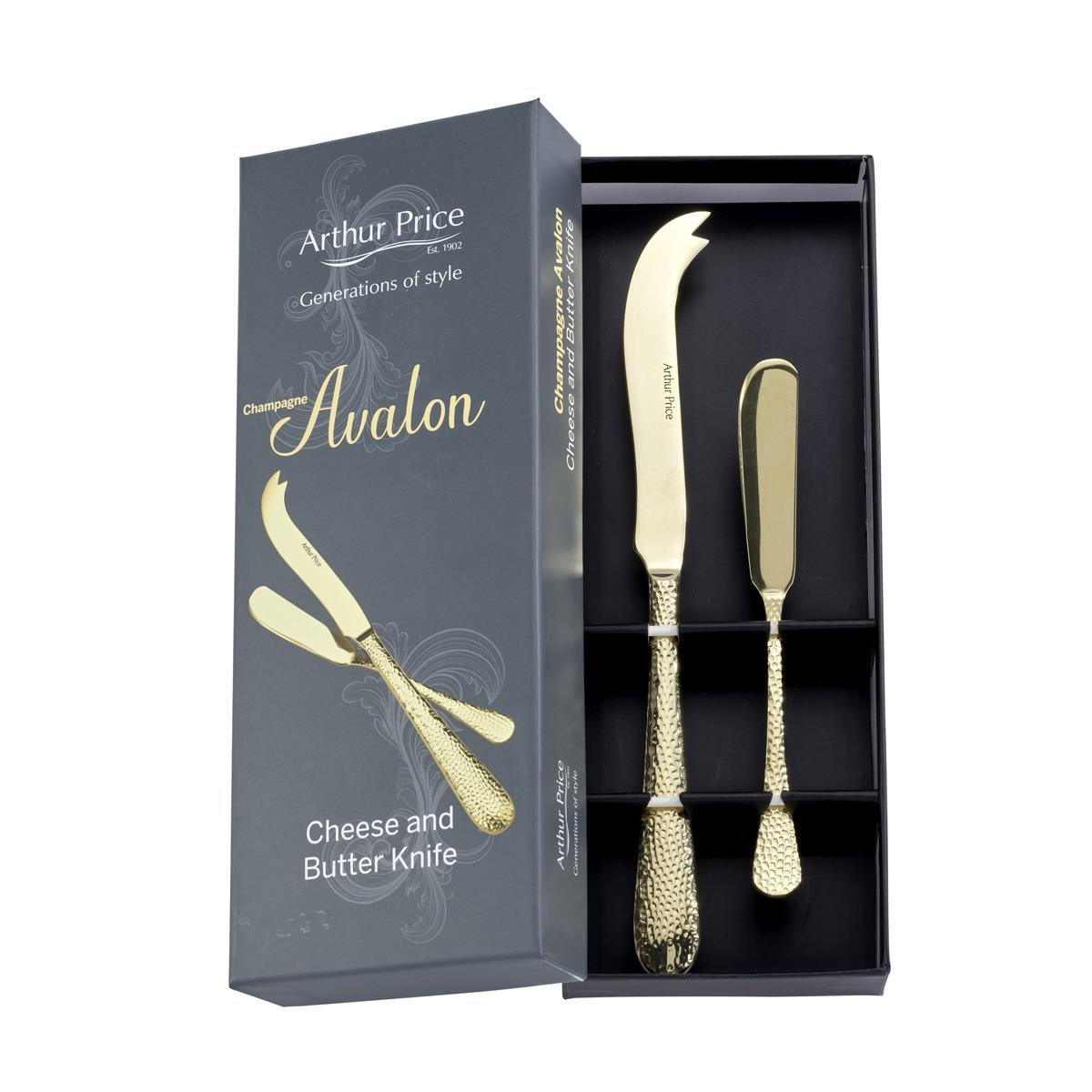 Arthur Price Champagne Avalon Cheese and Butter Knife Set