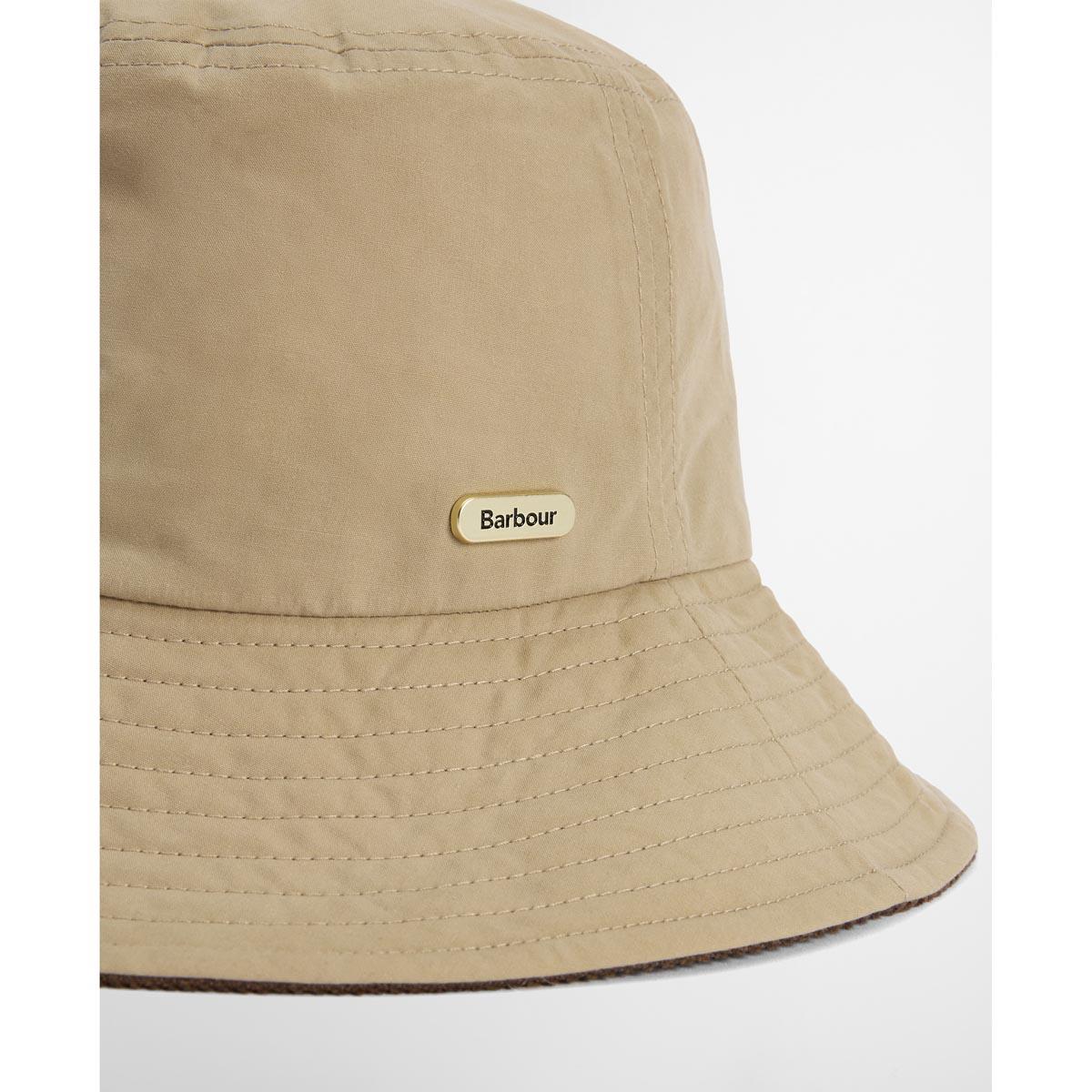 Beige Barbour Womens Asker Showerproof Bucket Hat  side