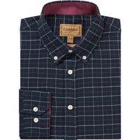 Navy/Red/Ecru Schoffel Mens Aldeburgh Tailored Shirt