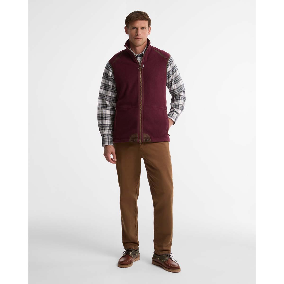 Dark Bordeaux Barbour Mens Langdale Gilet ON MODEL