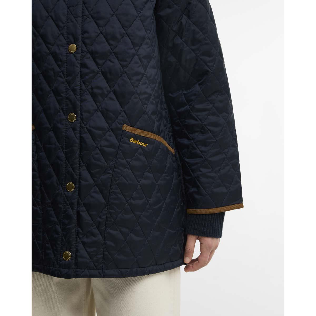 Dark Navy/Birchwood Barbour Womens Icons Modern Liddesdale Quilted POCKET