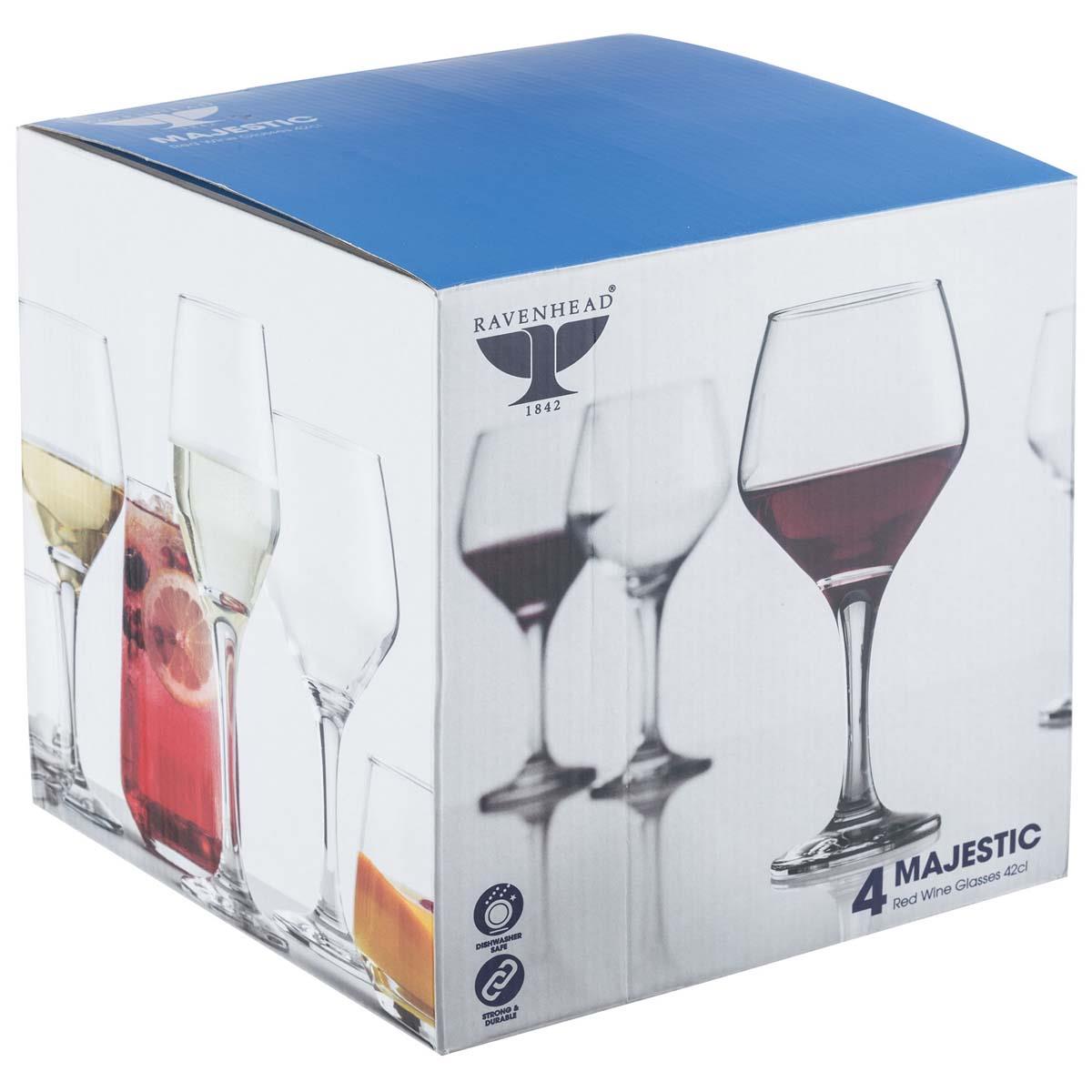 Ravenhead Majestic Set of 4 Red Wine Glasses BOX