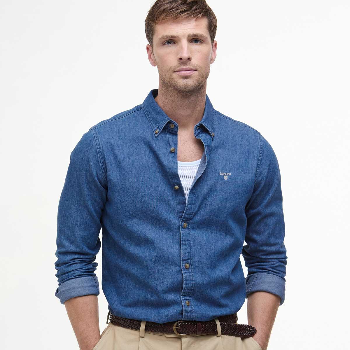 Barbour Mens Chambray Crest Tailored Fit Shirt