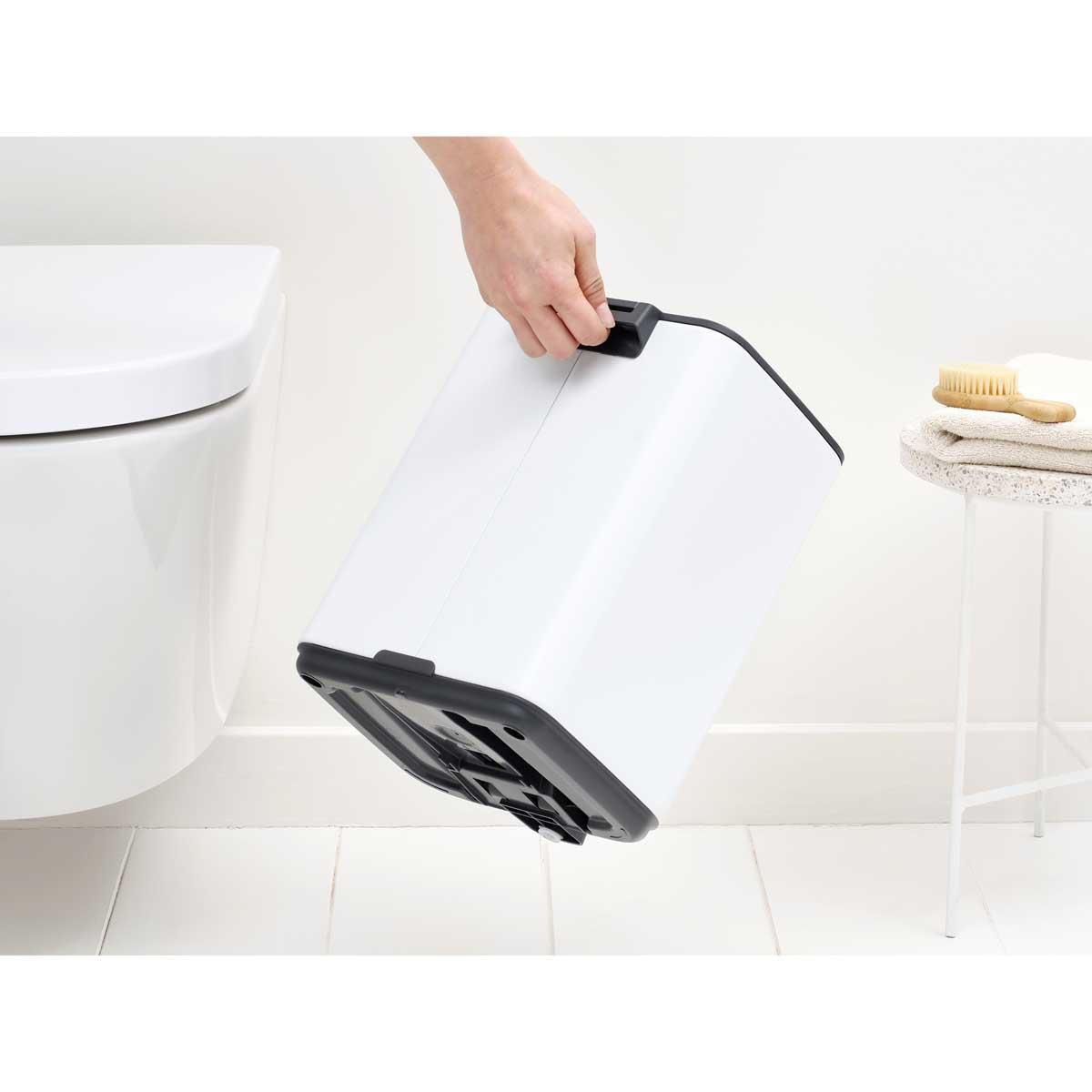 White Brabantia Bo Pedal Bin 7 Litre In Use