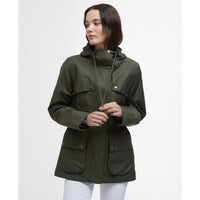 Olive Barbour Womens Maple Waterproof Jacket Front