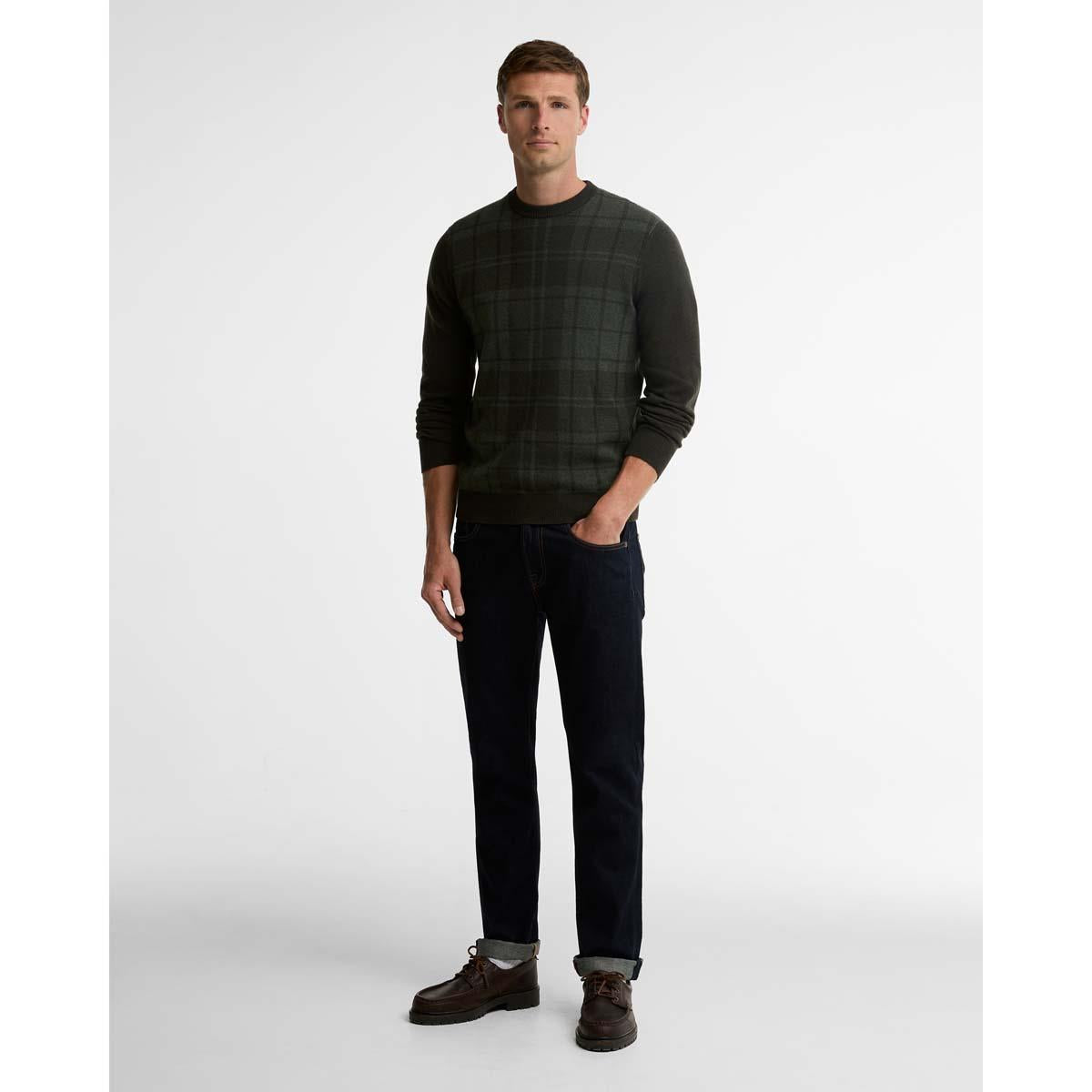 Barbour Mens Mineral Tartan Crew Jumper