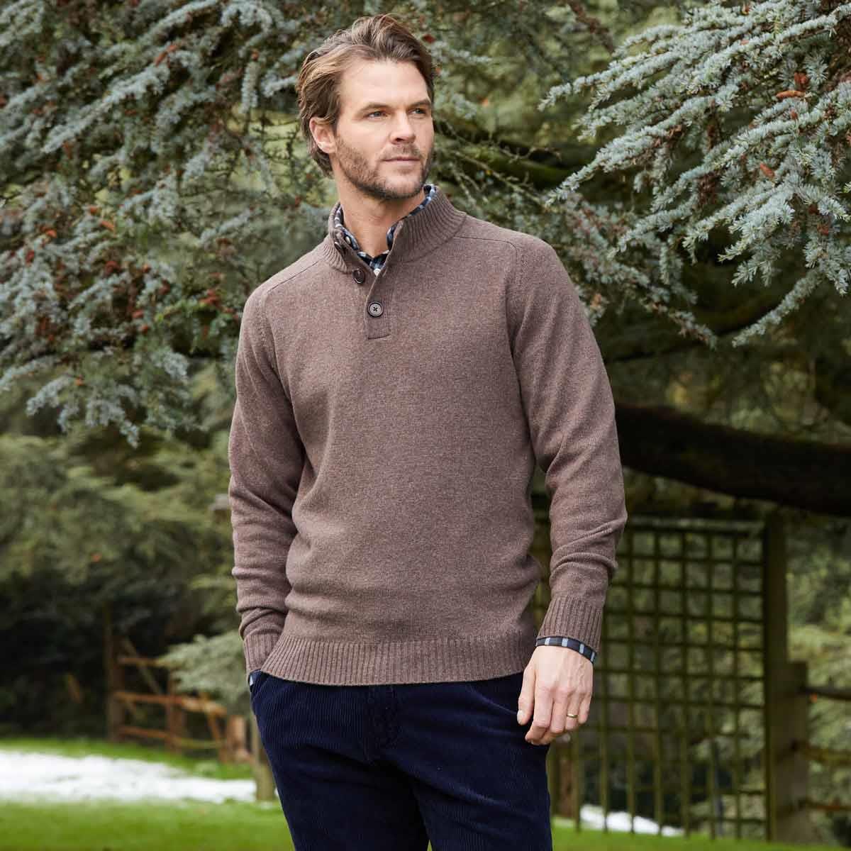 Alan Paine Mens Ballyford Half Button Jumper