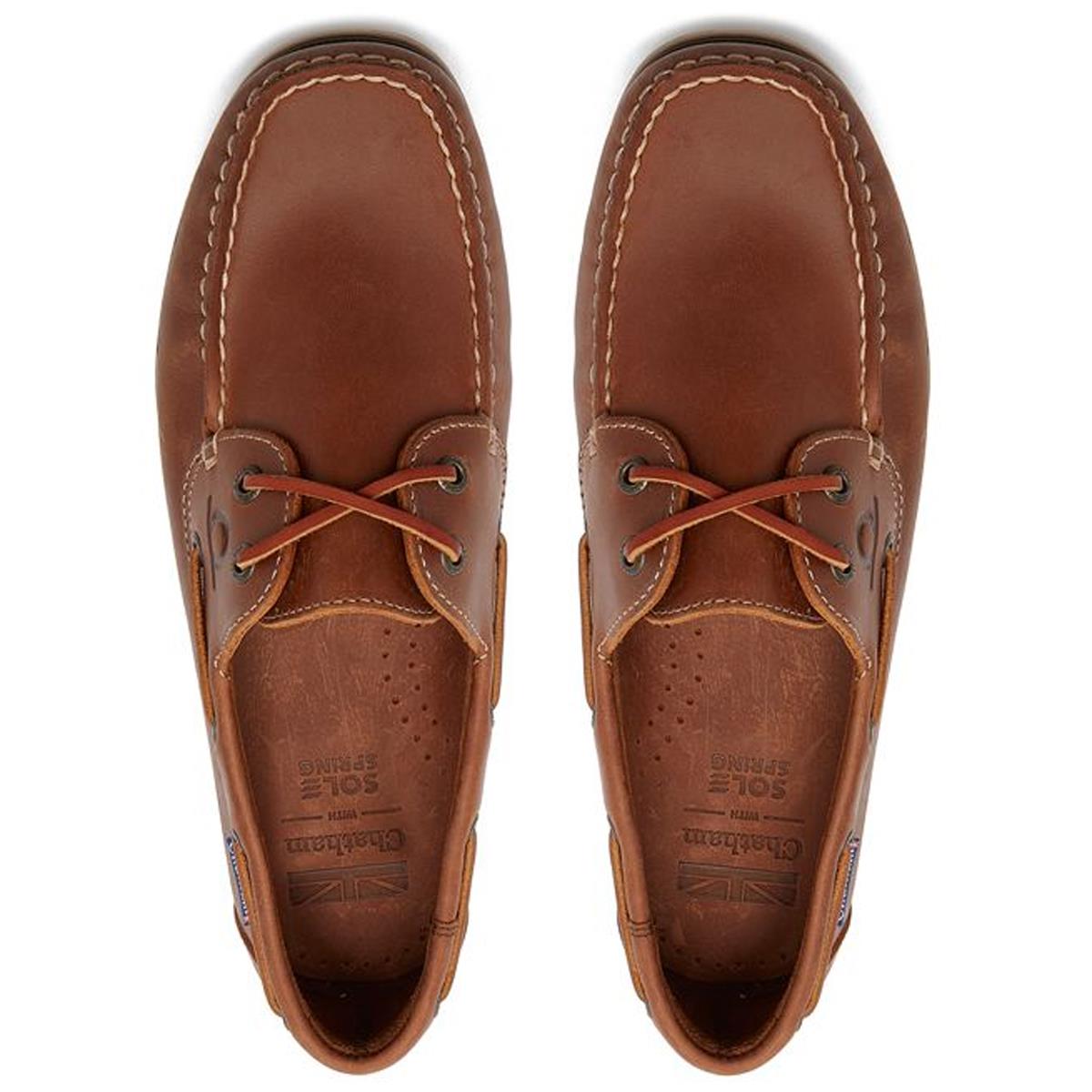 Tan Chatham Mens Whitstable Boat Shoes Top