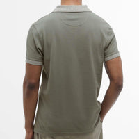 Green Slate Barbour Mens Marlton Tailored Fit Polo Shirt Model Back