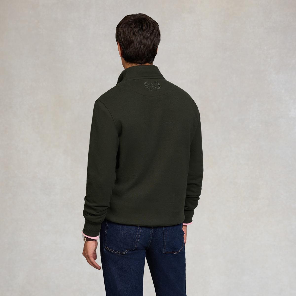 Racing Green Holland Cooper Mens Quarter Zip Sweat On Model Back