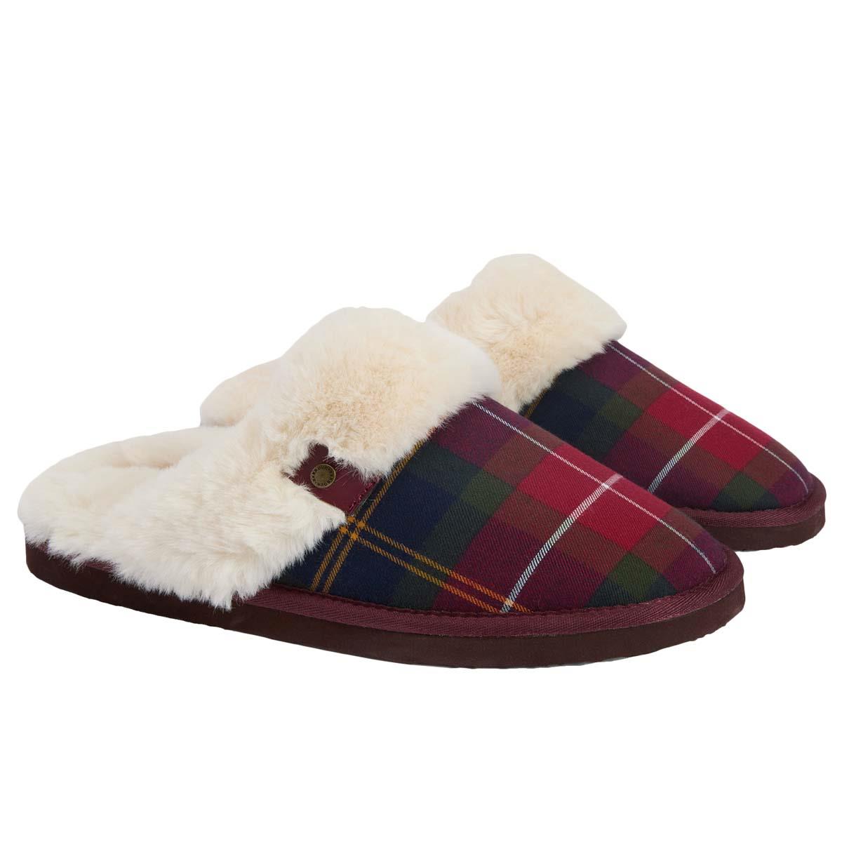 Winterberry Tartan Barbour Womens Claudia Tartan Mule Slipper