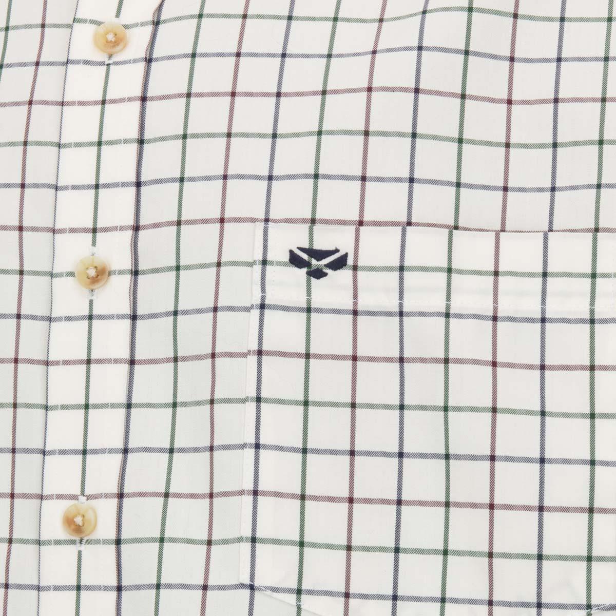 Navy/Green/Wine Hoggs Of Fife Mens Fenwick Tattersall Shirt logo